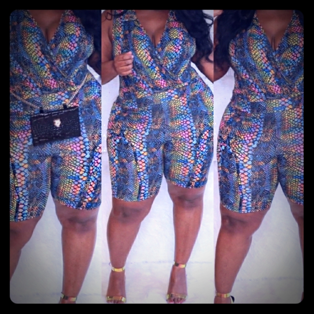 Snake Print Bodysuit Set